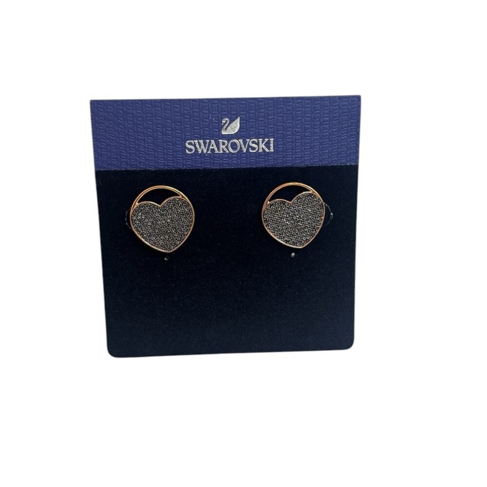Swarovski Ginger rose tone stud earrings with crystals New